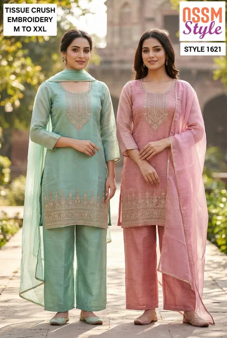 1621 By Ossm Style Salsa Beads Work Kurtis Set Size Combo 